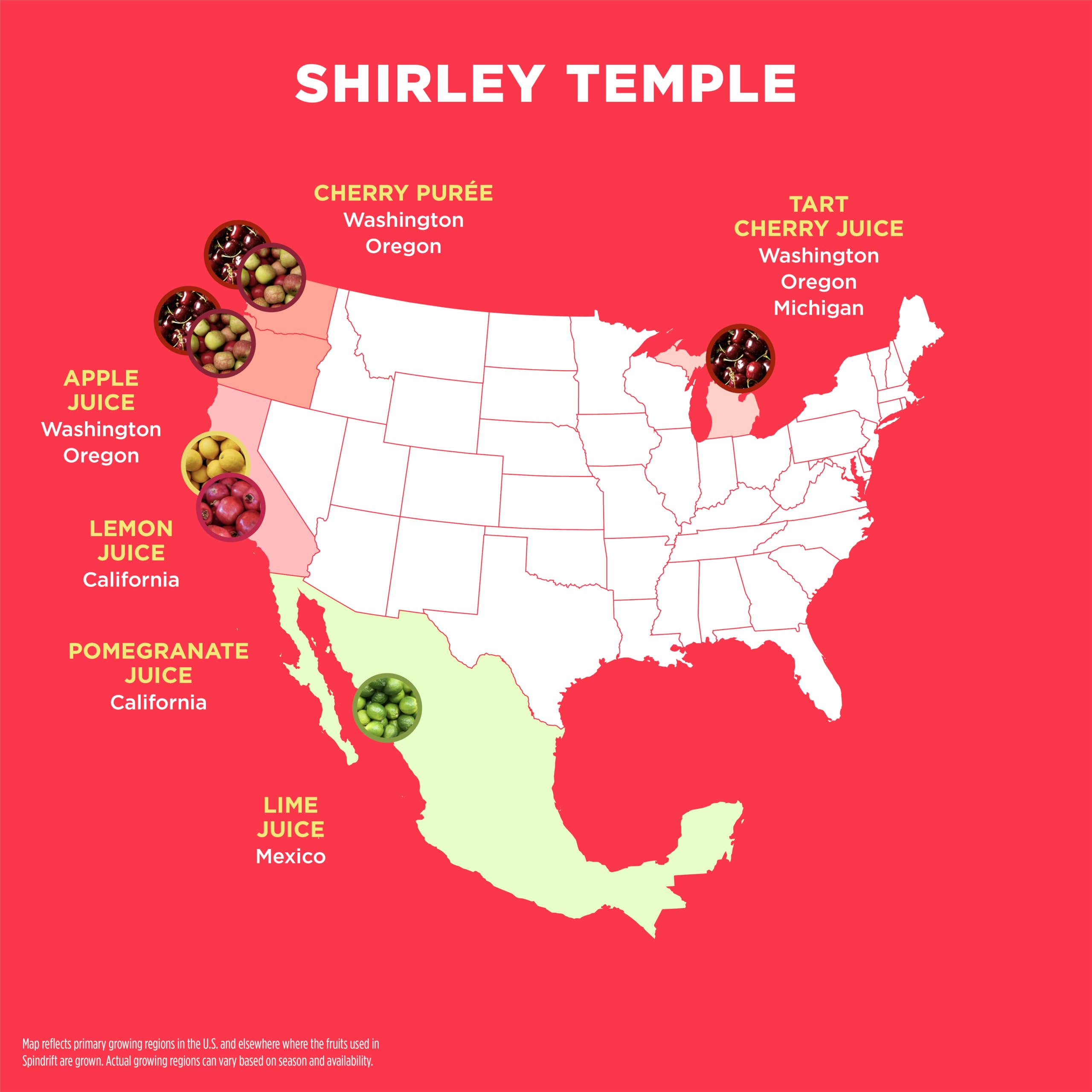 Spindrift Shirley Temple can close-up highlighting can design and readable ingredient panel
