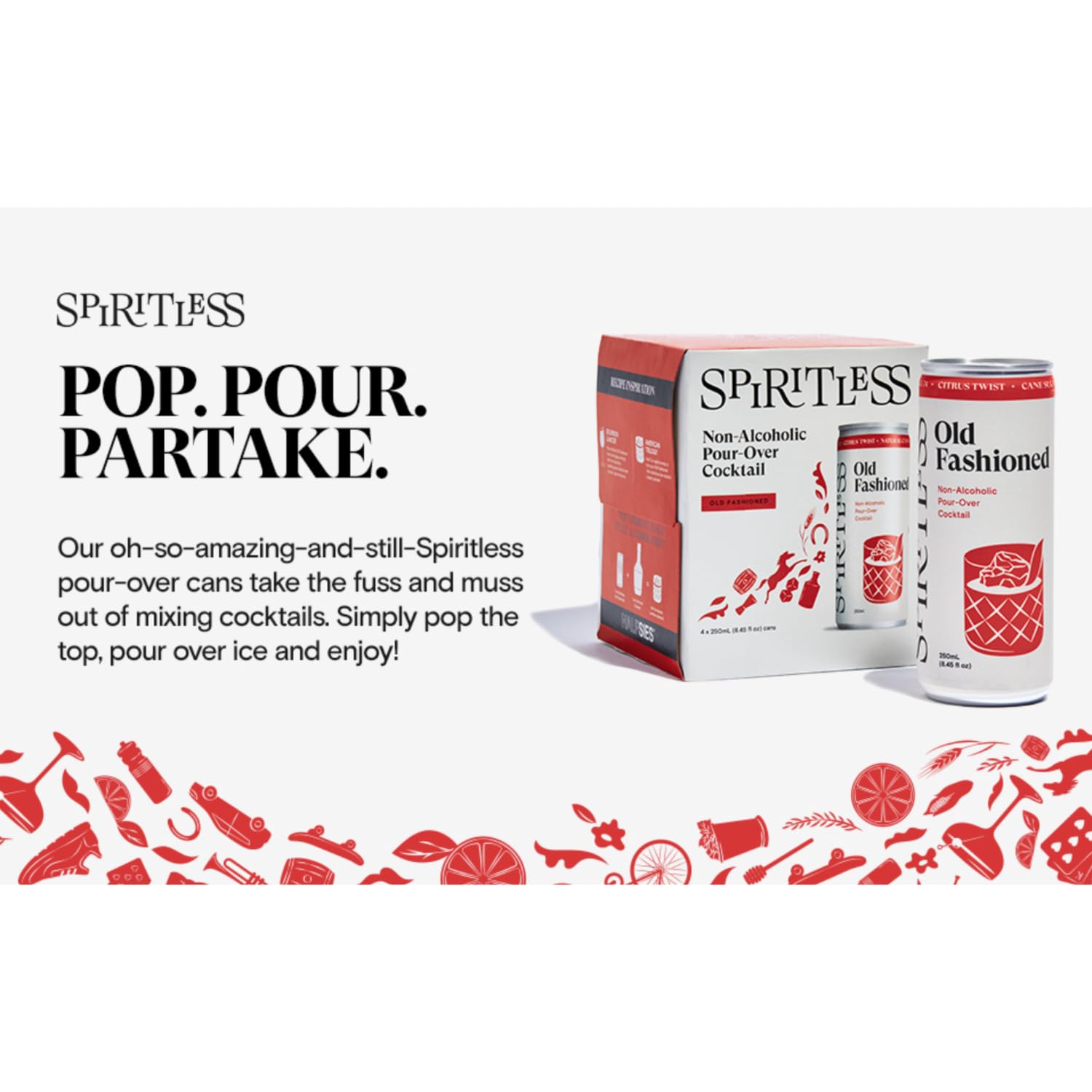Spiritless served over a large ice cube showing portion size and slow dilution
