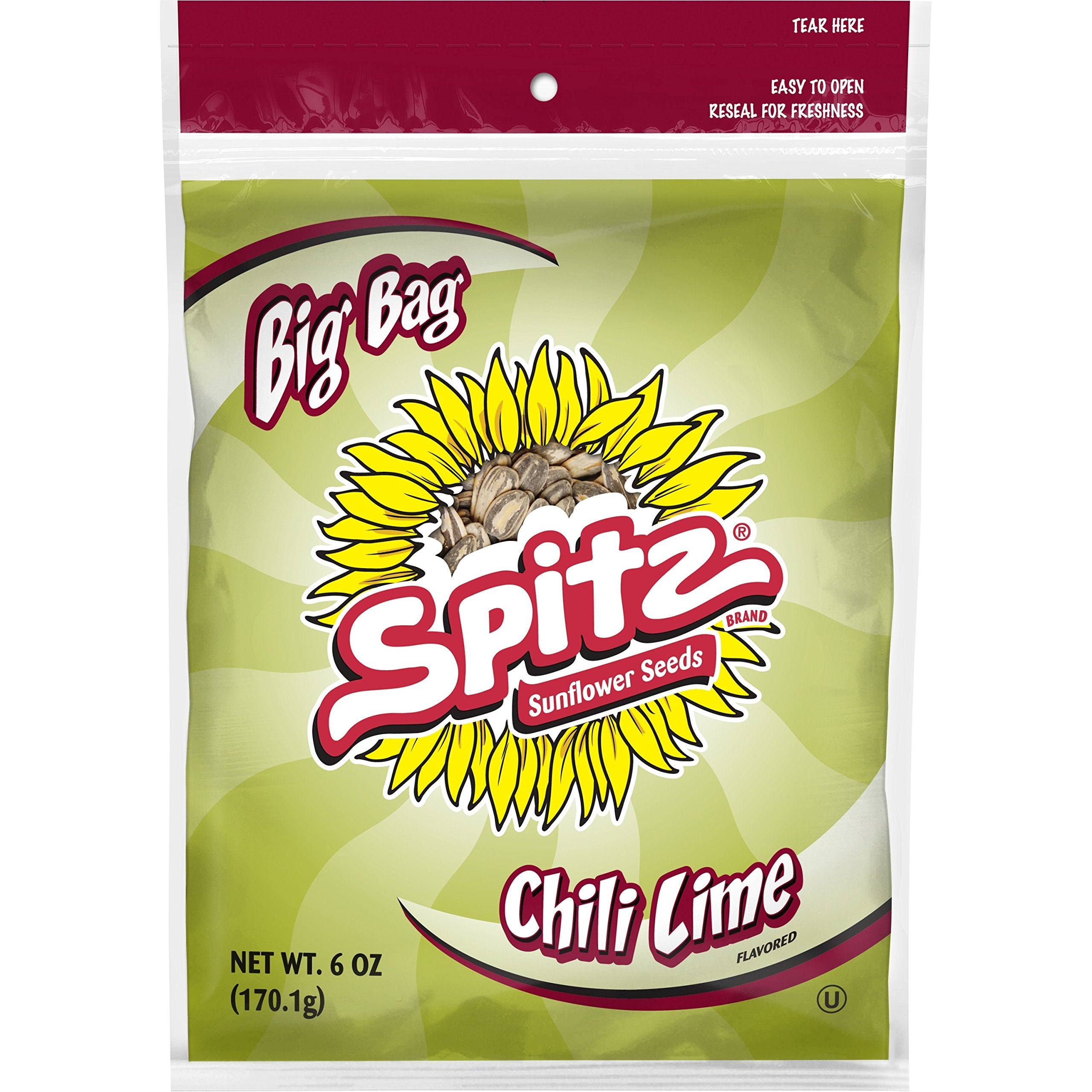Spitz front packaging showing 6 oz chili lime bags and bold branding benefits convenience