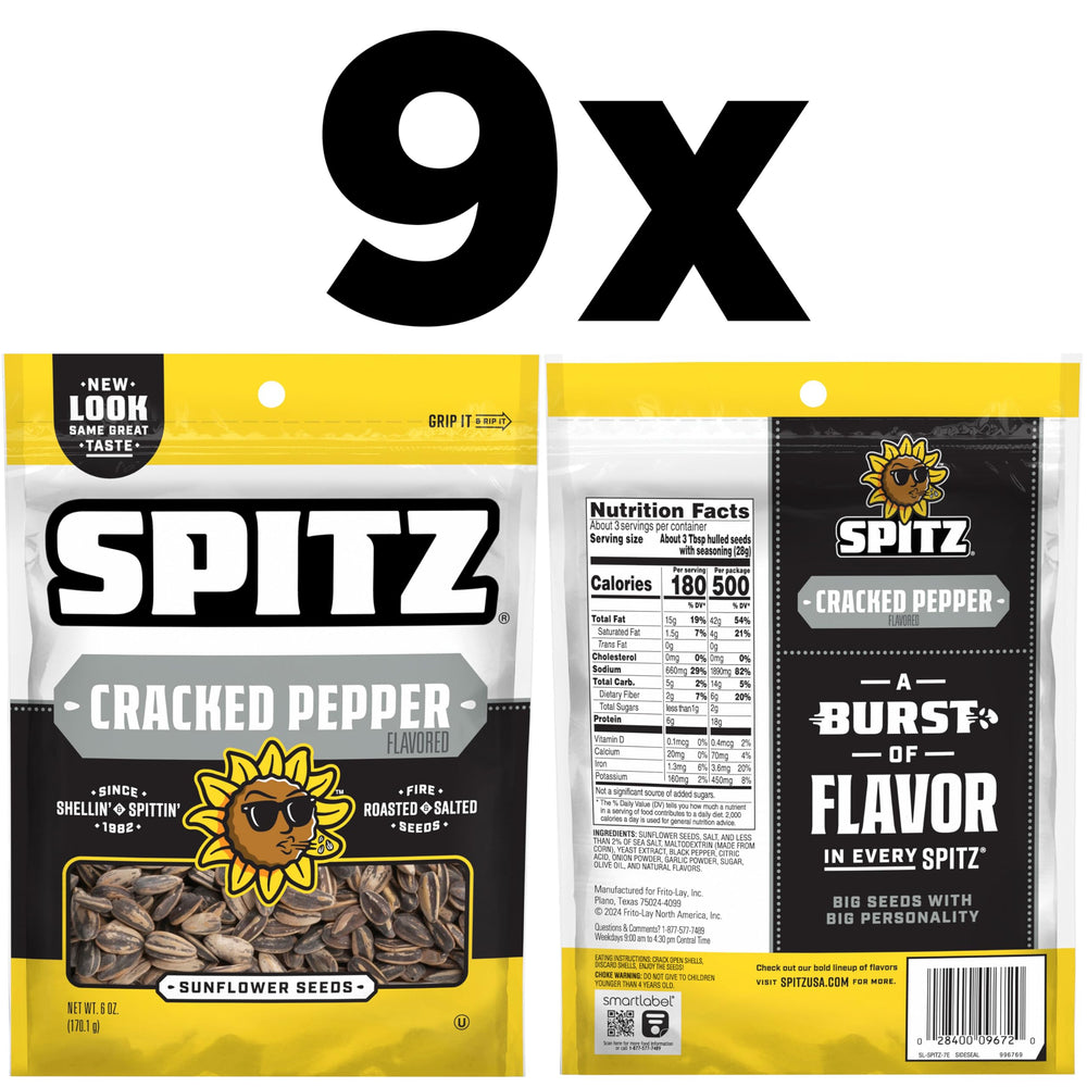 Close-up of Spitz kernels with cracked-pepper texture and enhanced flavor