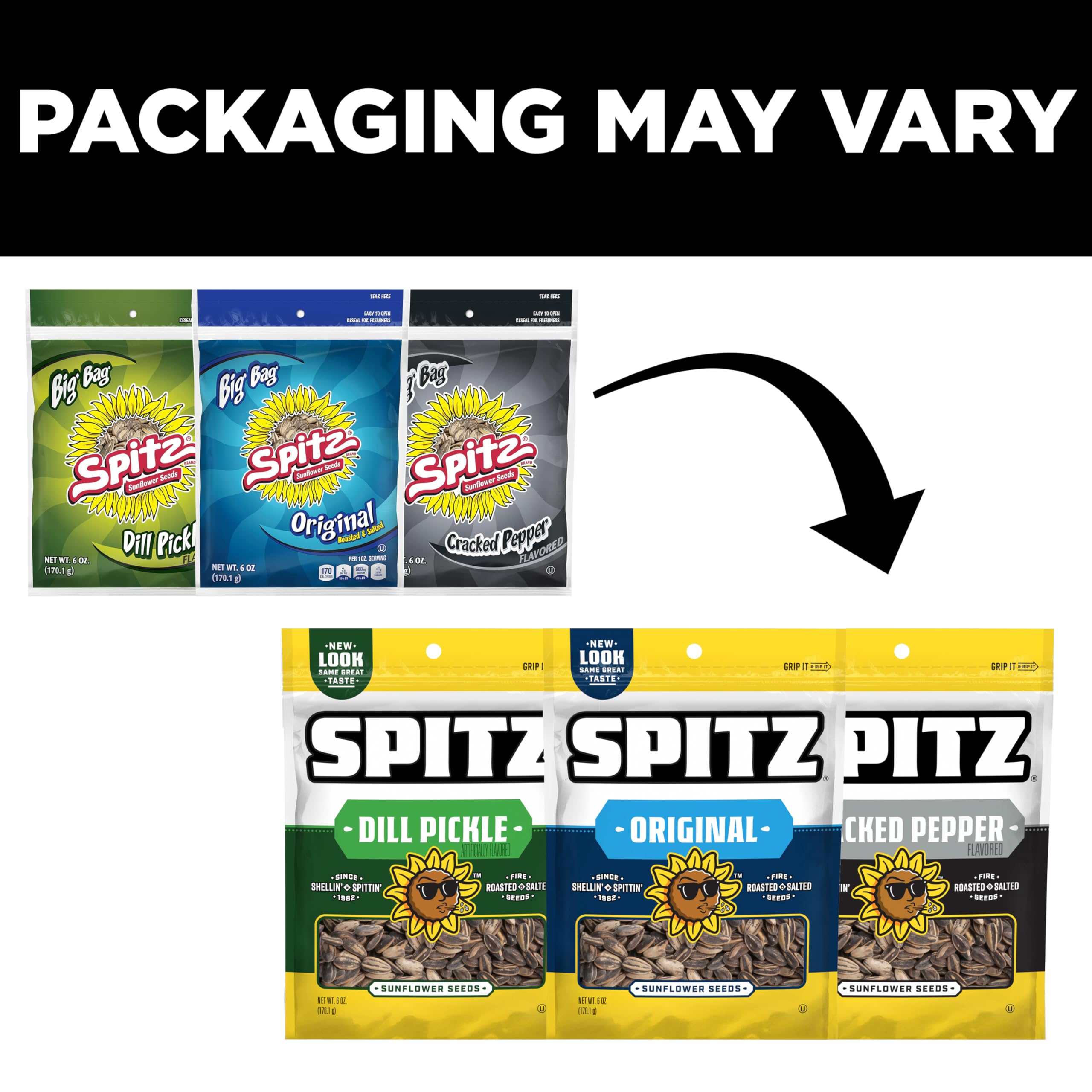 Hand holding Spitz bag to show size and portable snack convenience