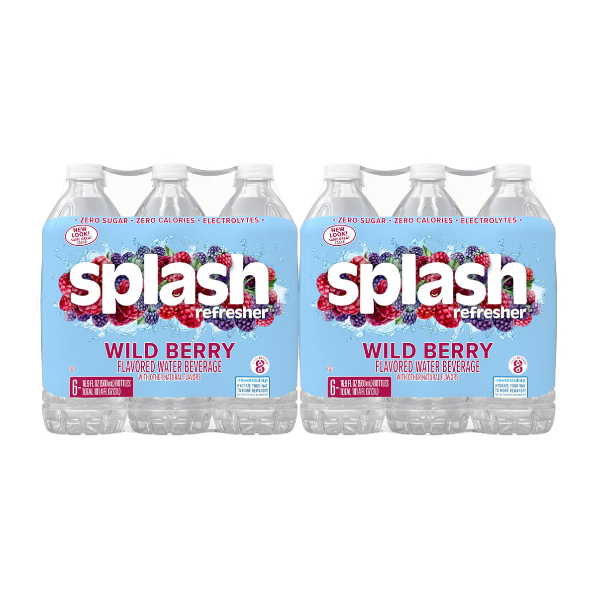 SPLASH REFRESHER front packaging showing 24-pack Wild Berry, convenient hydration