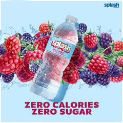 SPLASH REFRESHER label detail with Wild Berry branding, clear ingredient view