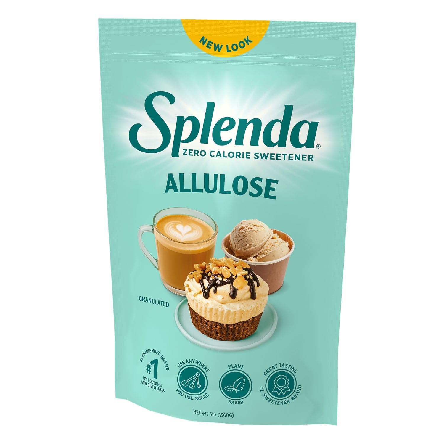 SPLENDA pouch on kitchen counter in lifestyle scene showing everyday use benefit