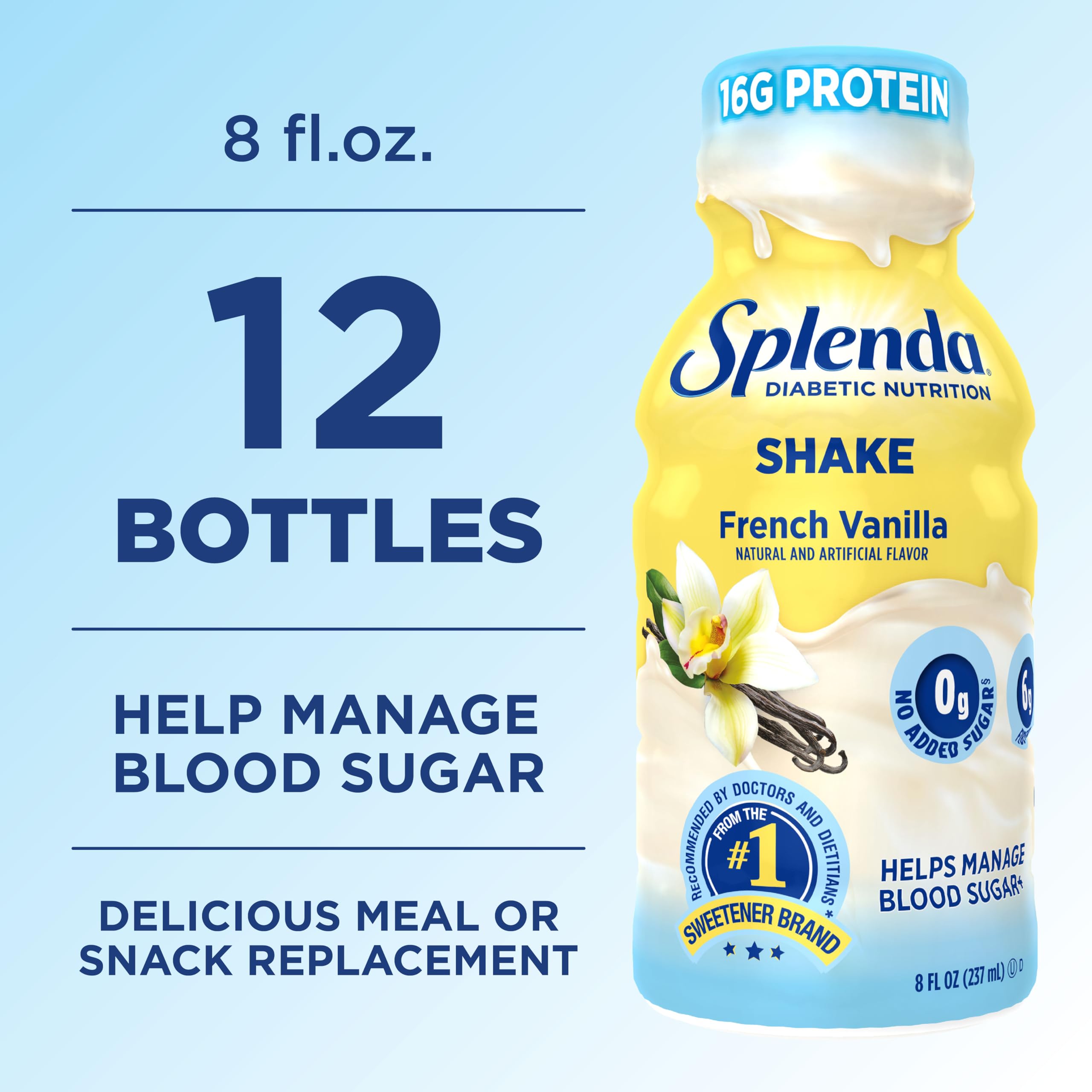 SPLENDA French Vanilla nutrition facts panel and ingredients emphasizing balanced nutrition