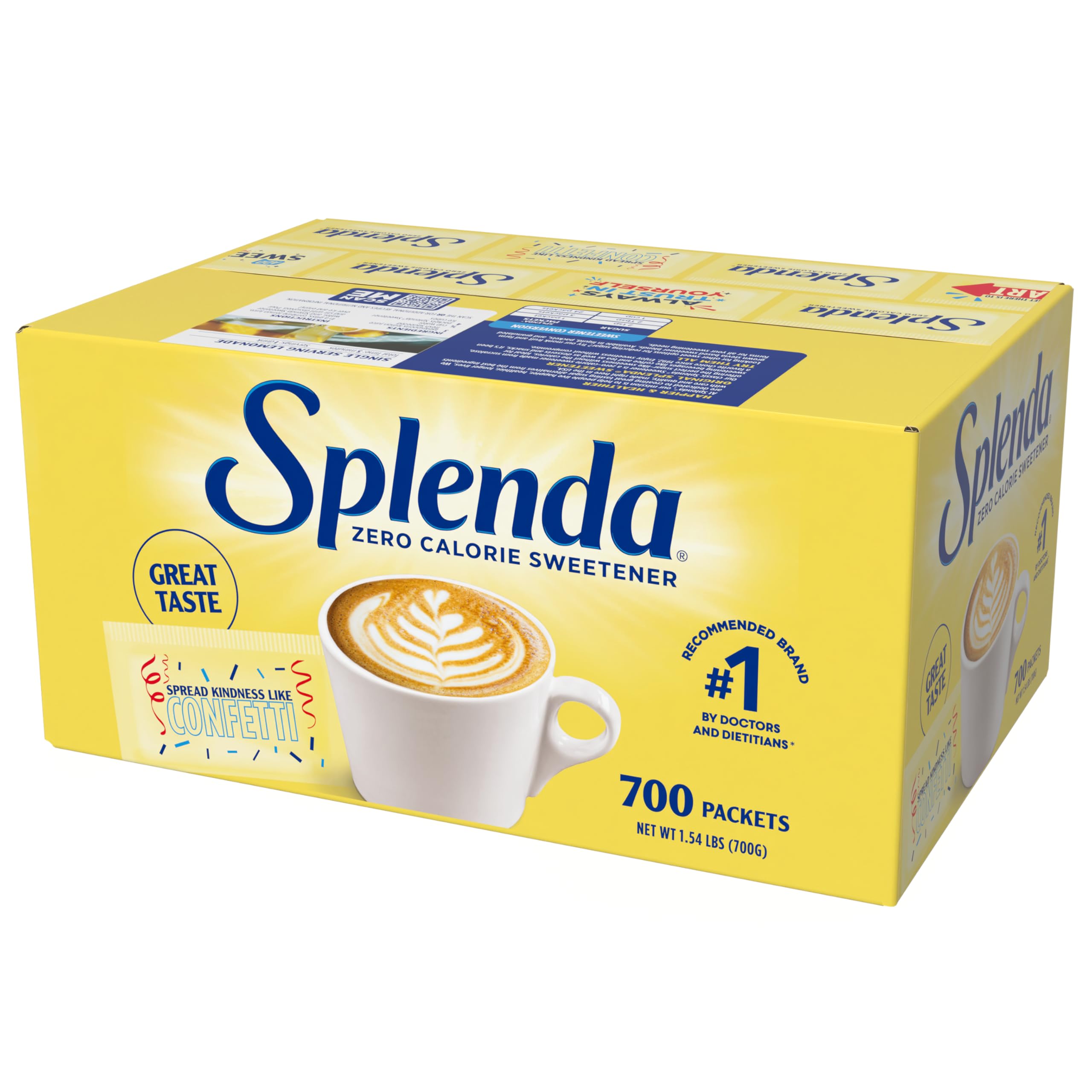 SPLENDA front packaging showing 700-count box and convenience