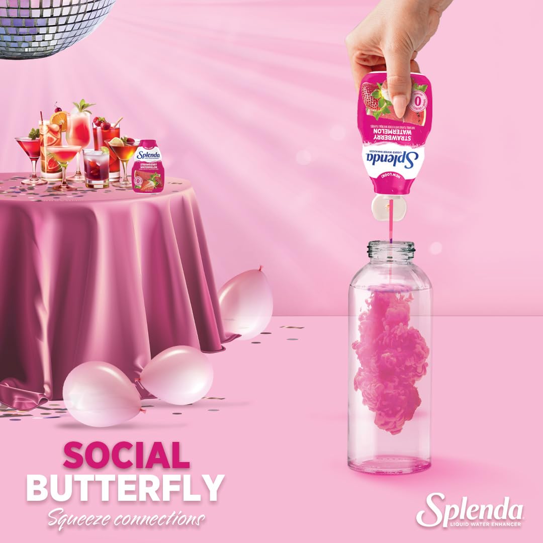 SPLENDA bottle in hand showing compact size and portability