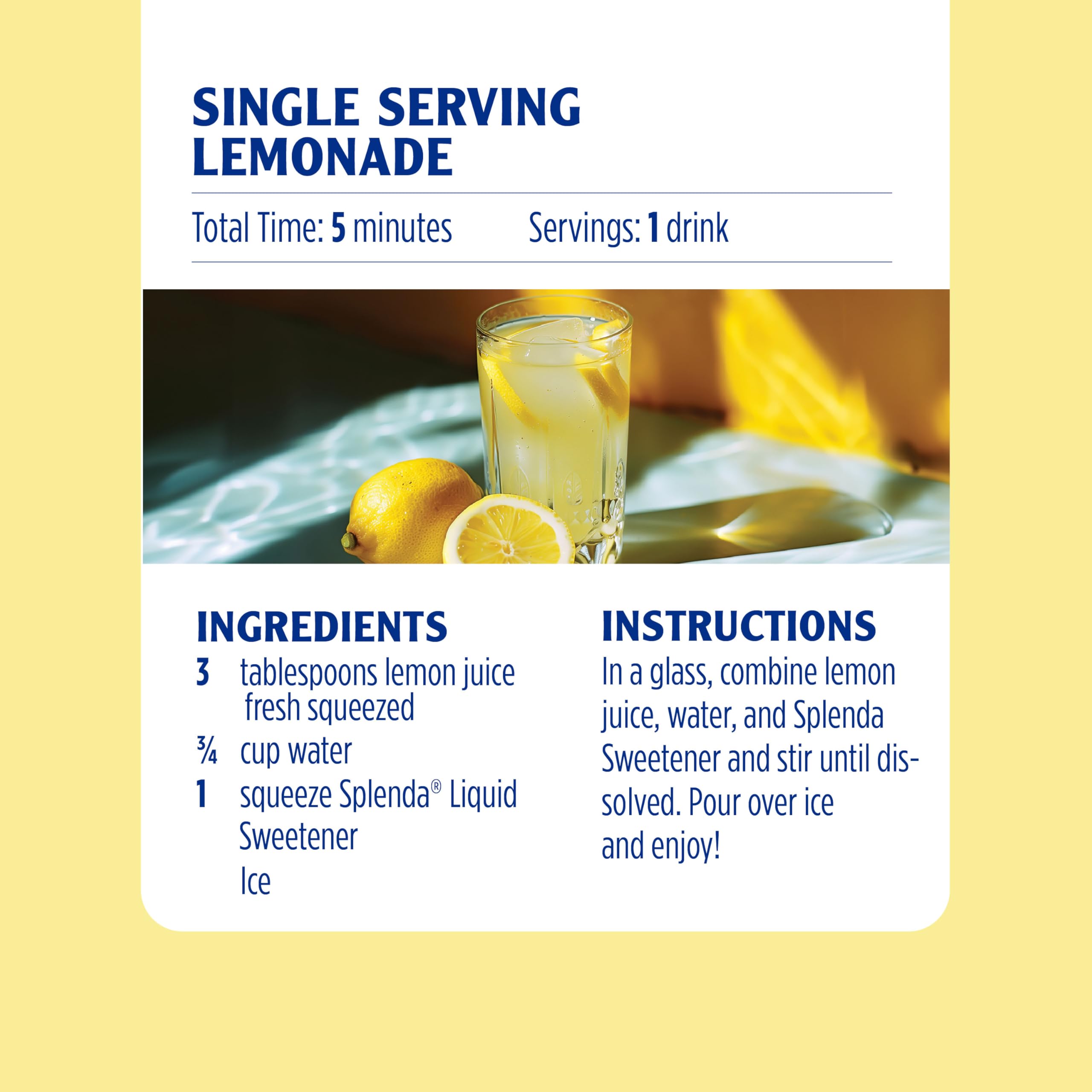SPLENDA label detail showing ingredients and trusted-brand reassurance