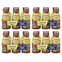 SPLENDA front packaging showing milk chocolate shake and benefits