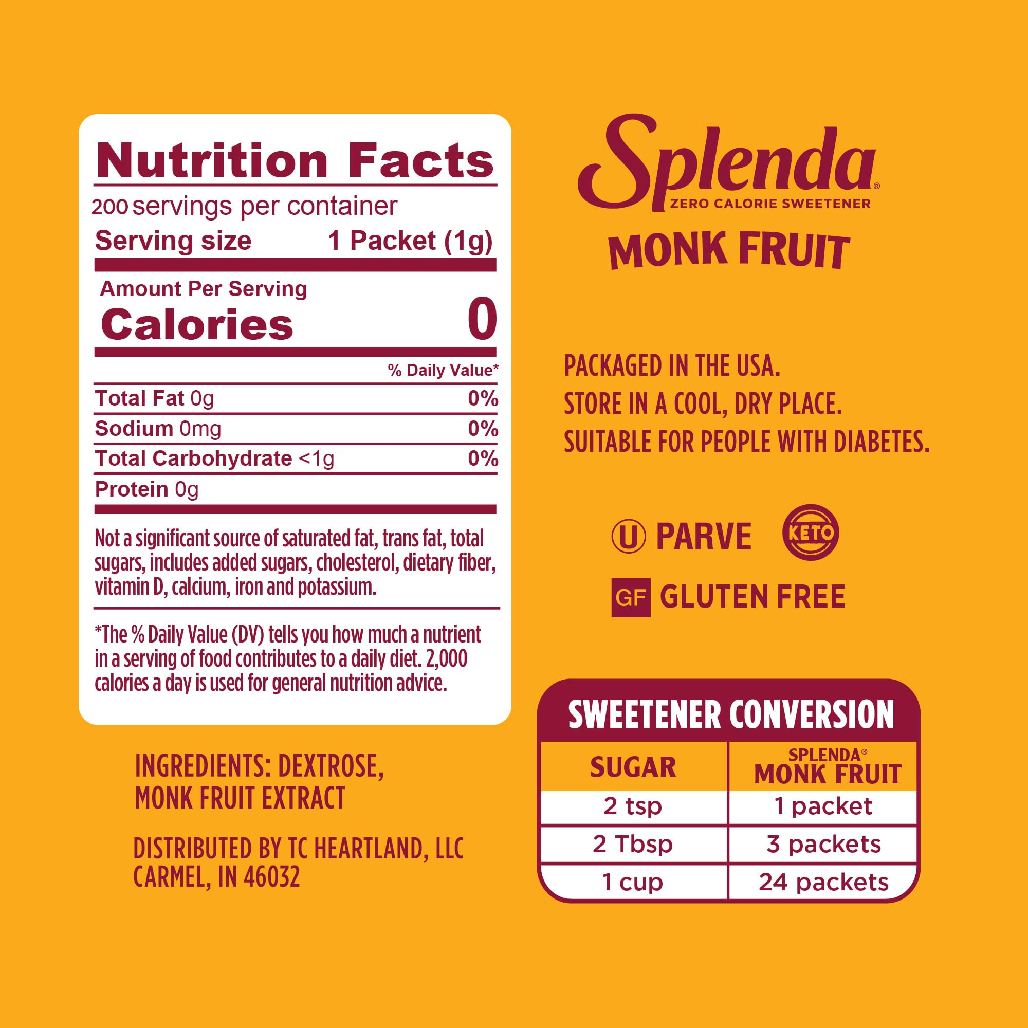 SPLENDA single-serve packet ready to carry and portion sweetener