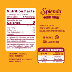 SPLENDA single-serve packet ready to carry and portion sweetener