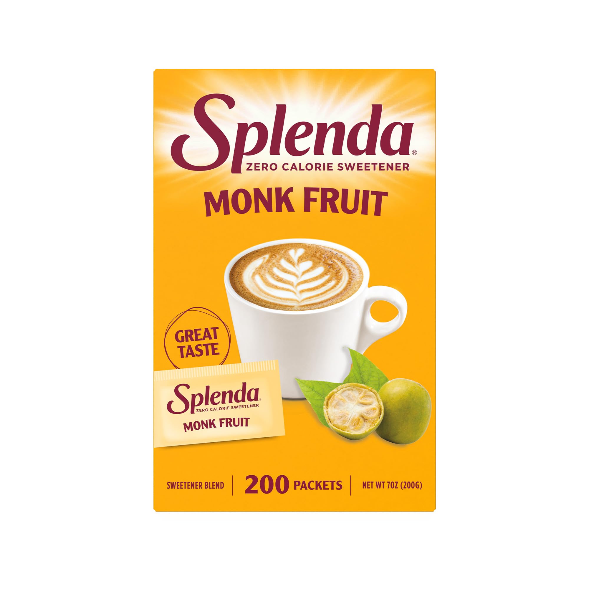 SPLENDA packet next to hand showing compact portable size
