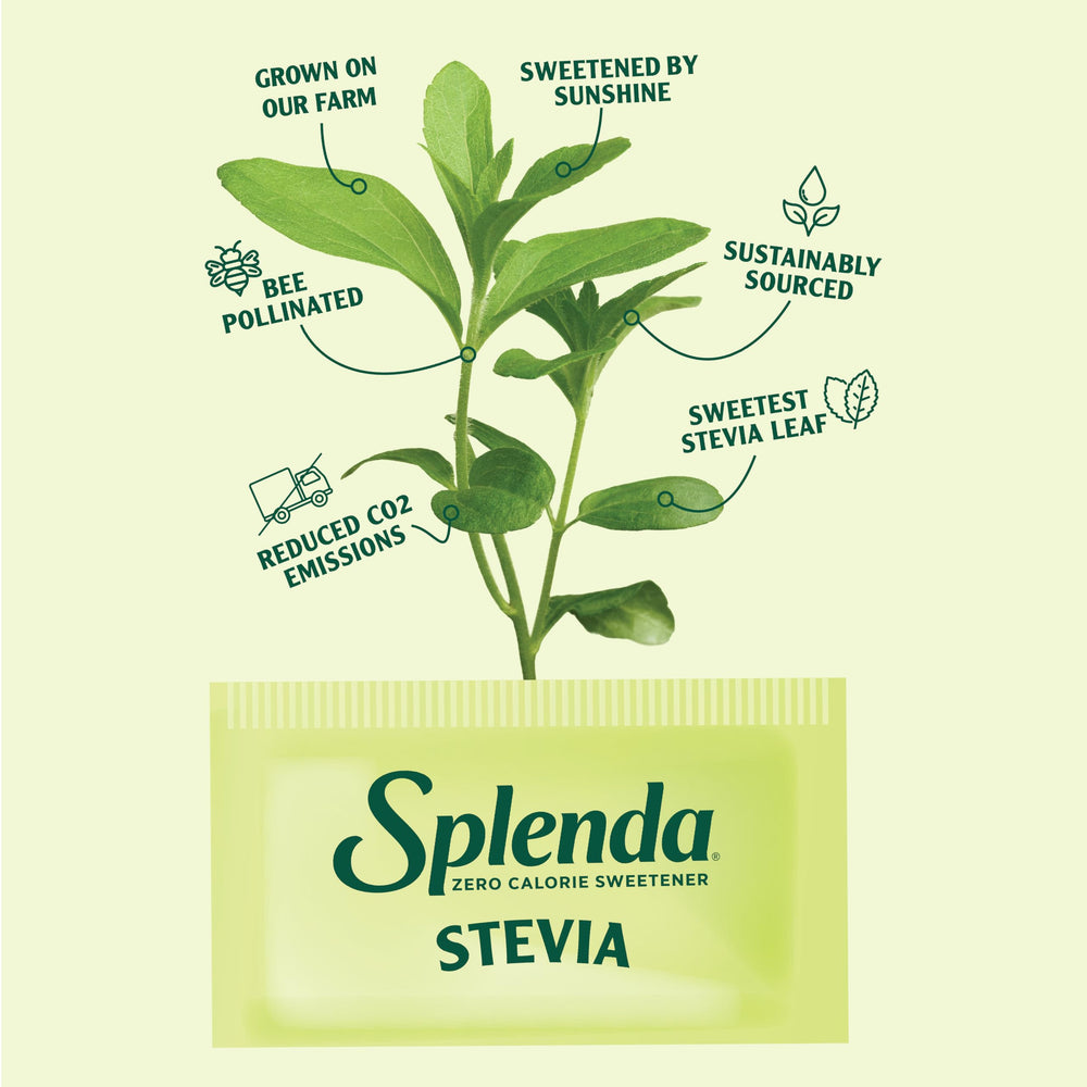 SPLENDA packet with baking ingredients illustrating recipe-friendly convenience