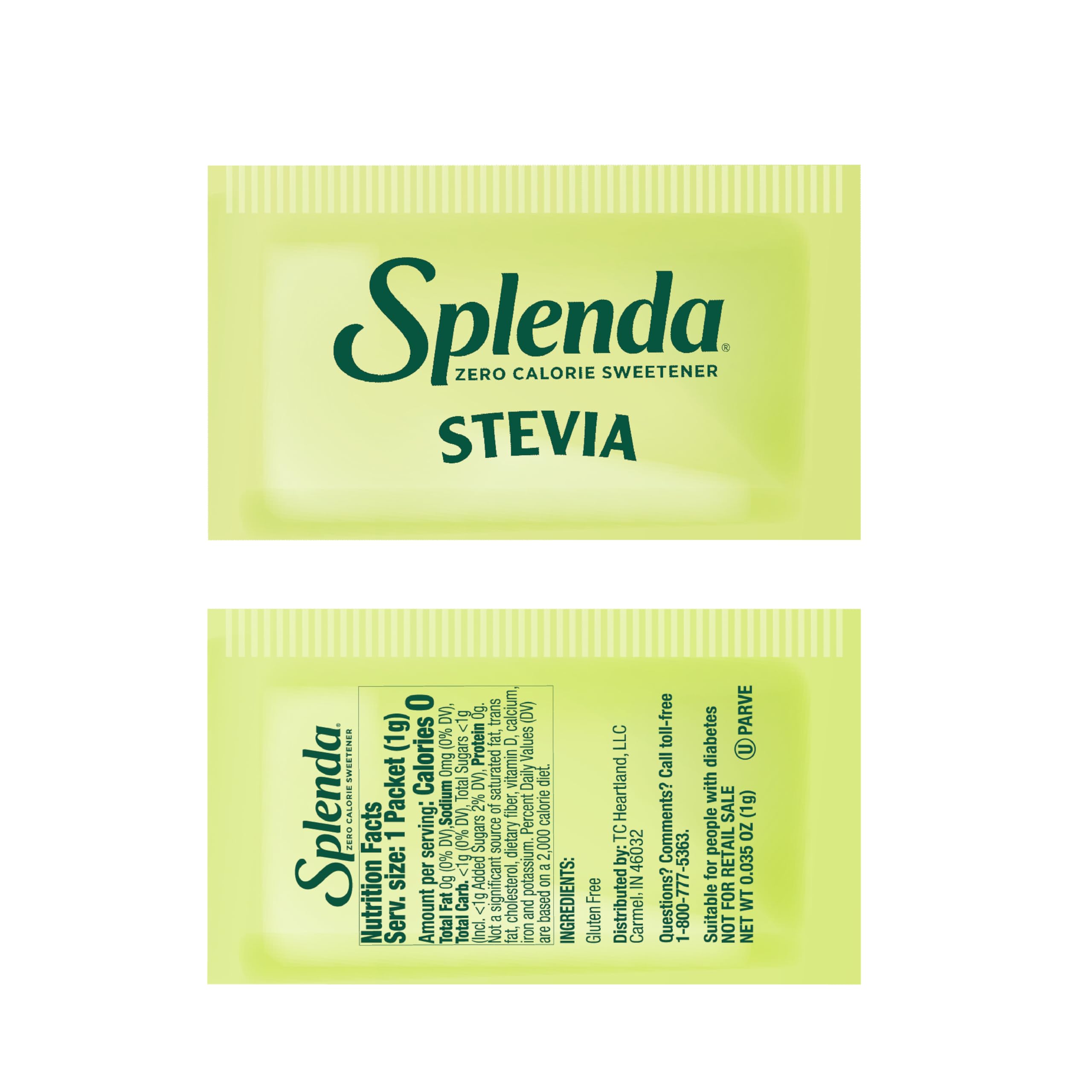SPLENDA packet in hand demonstrating single-serve portion control benefit