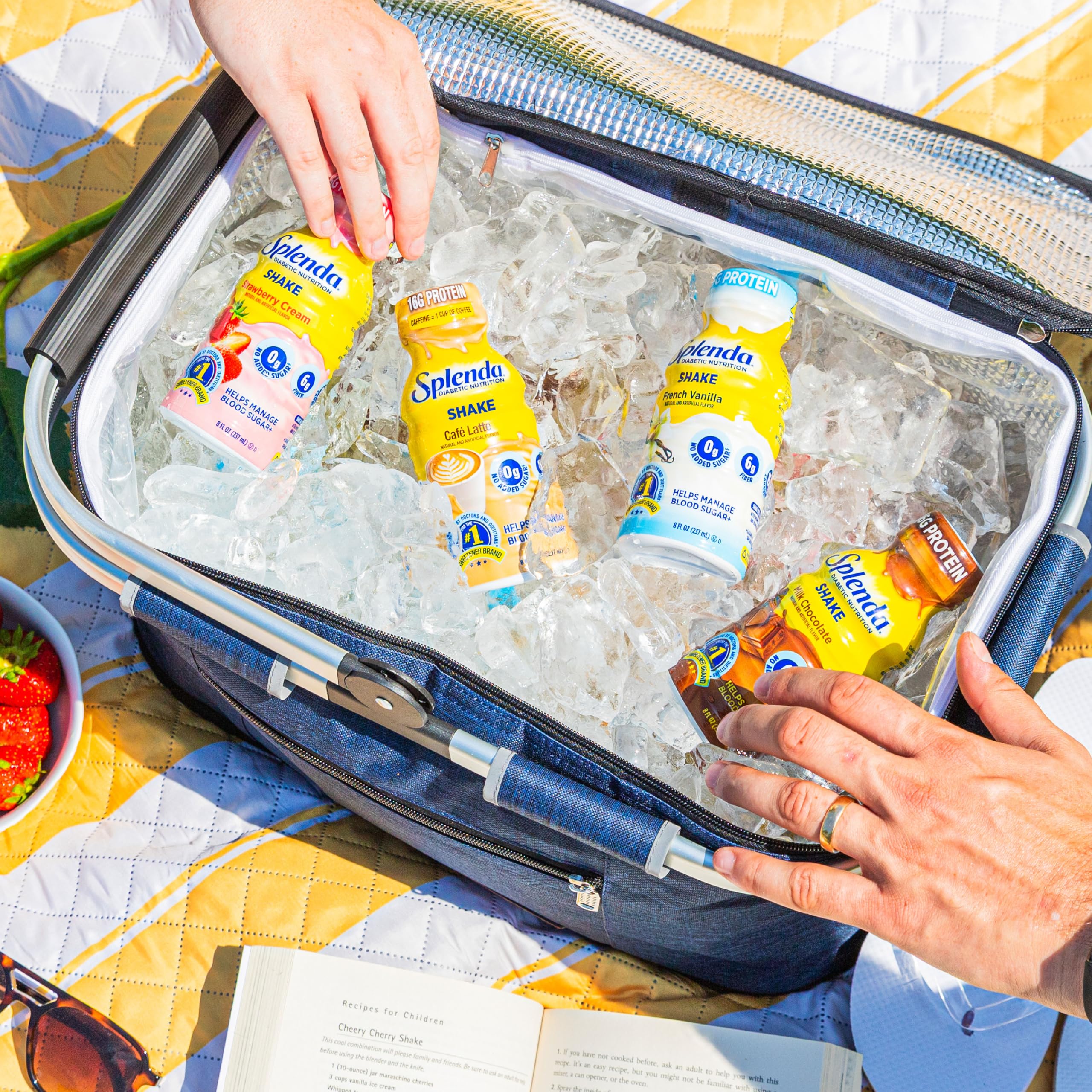 SPLENDA bottle on breakfast table showing convenient meal-replacement benefit