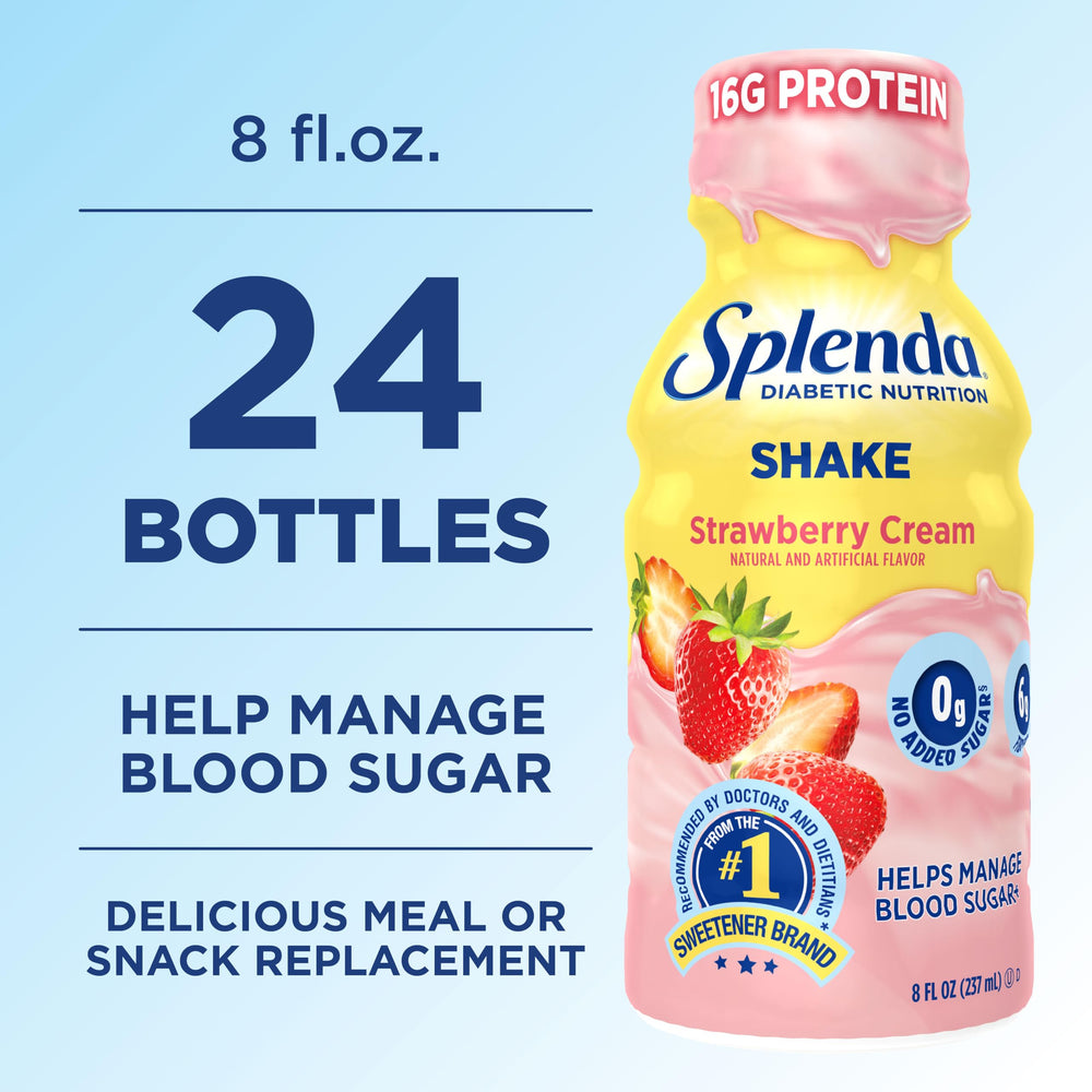 SPLENDA poured into glass showing creamy consistency and ready-to-drink benefit