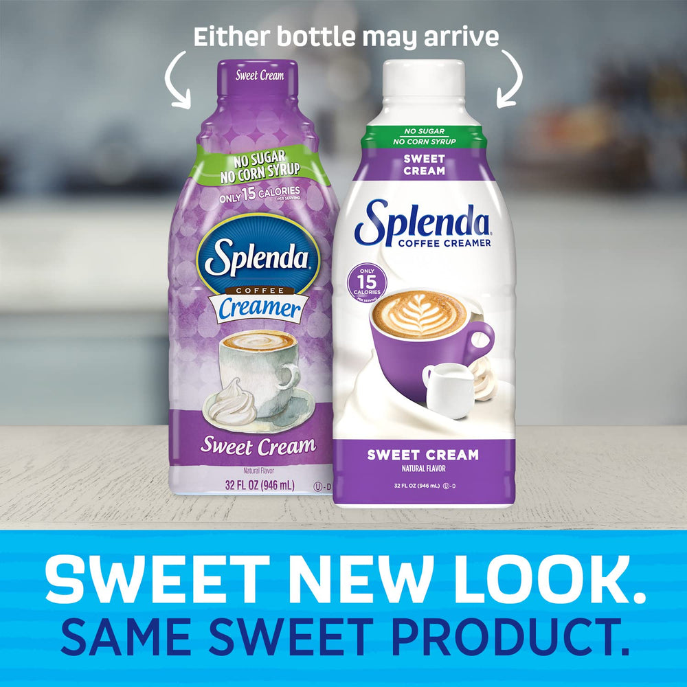 SPLENDA close-up pour of creamer into coffee showing smooth texture and sheen