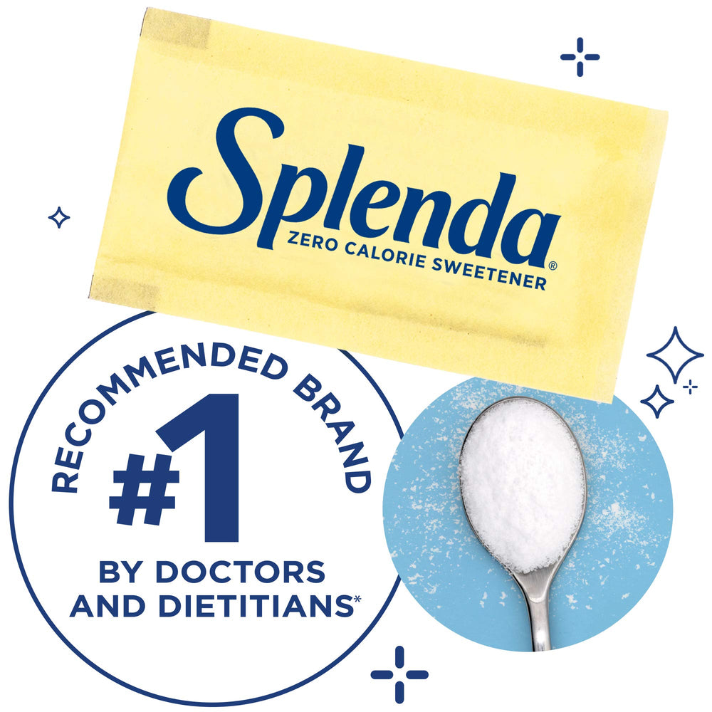 SPLENDA packet contents close-up illustrating fine granules that dissolve fast