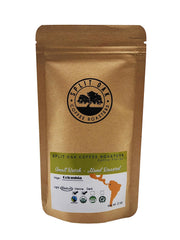Split Oak Coffee Roasters 2oz bag label close-up highlighting origin and roast details