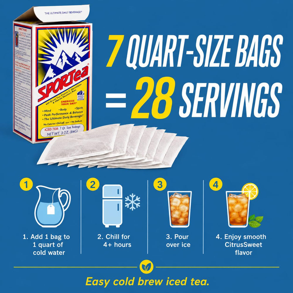 SPORTea four-pack box display showing manufactured-in-USA quality and value