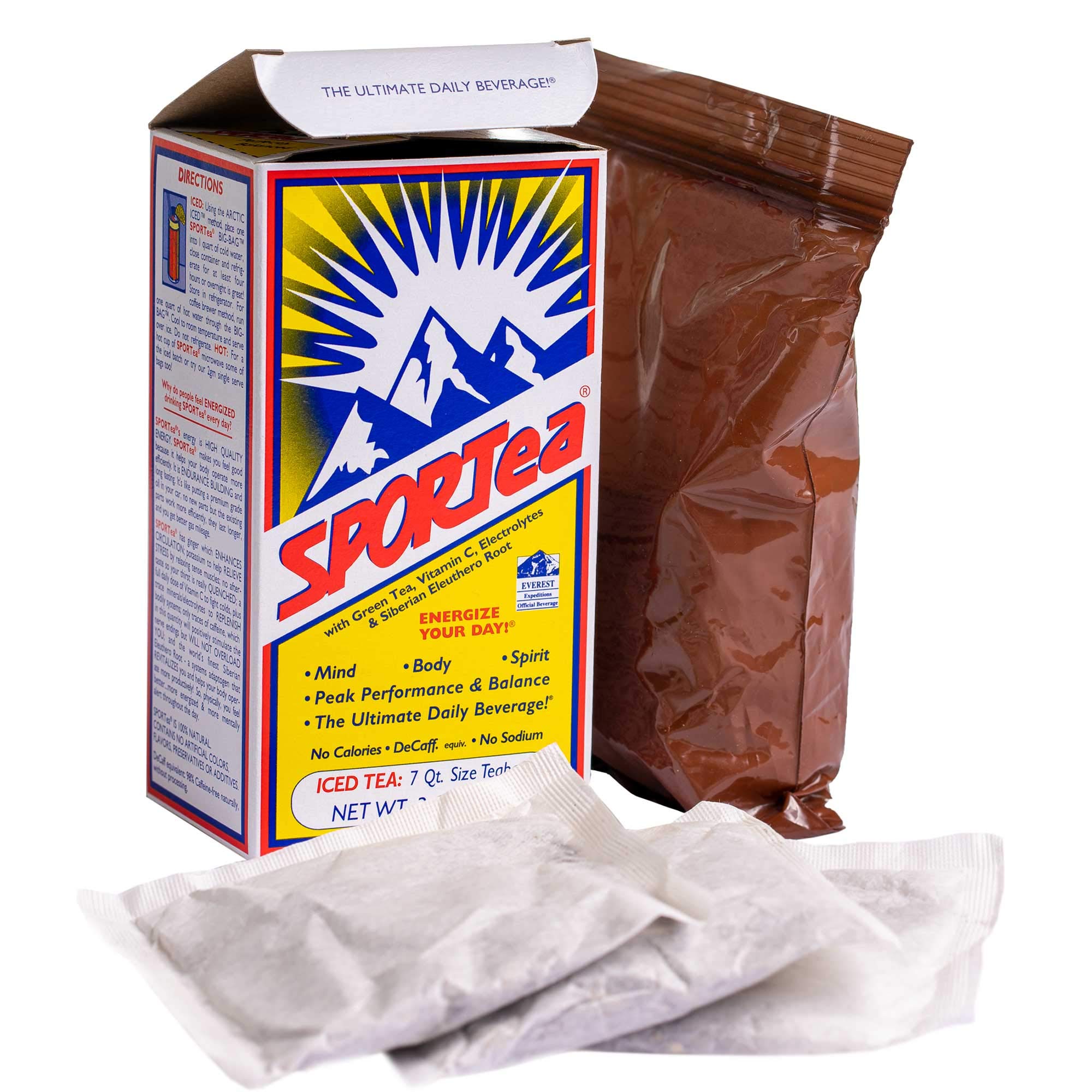 SPORTea front packaging showing product and benefits for quick identification