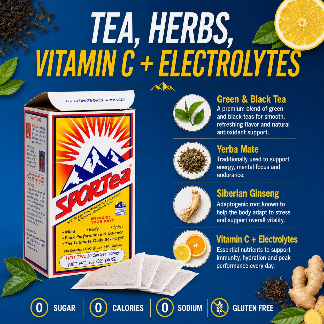 SPORTEA recycled box packaging emphasizing eco-friendly materials