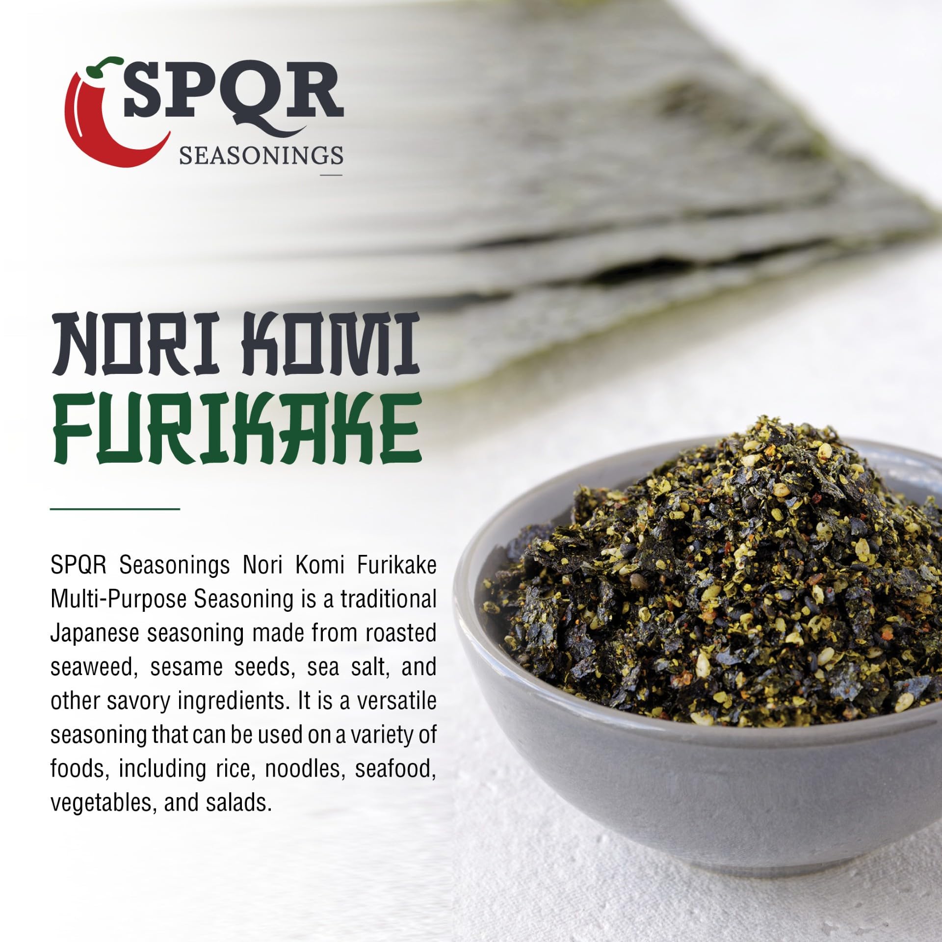 SPQR Seasonings open jar texture detail highlighting dry, crunchy grains that preserve freshness