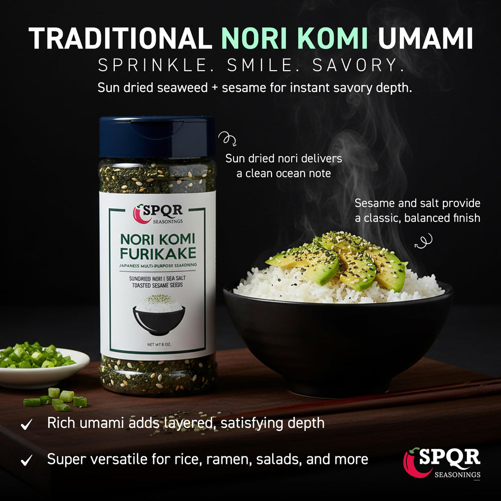 SPQR Seasonings jar open top view showing wide mouth for easy scooping and convenience