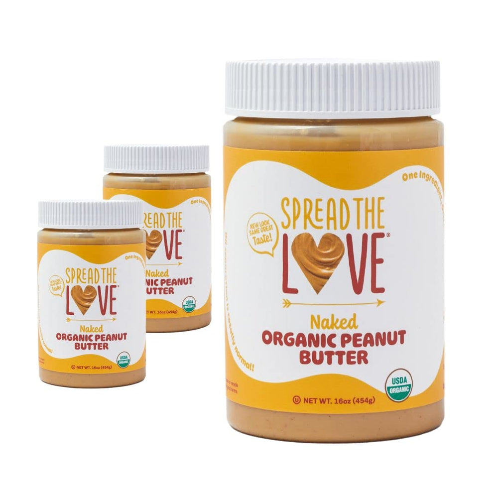 Spread The Love front packaging showing 16 oz jar and label benefit of single-ingredient purity