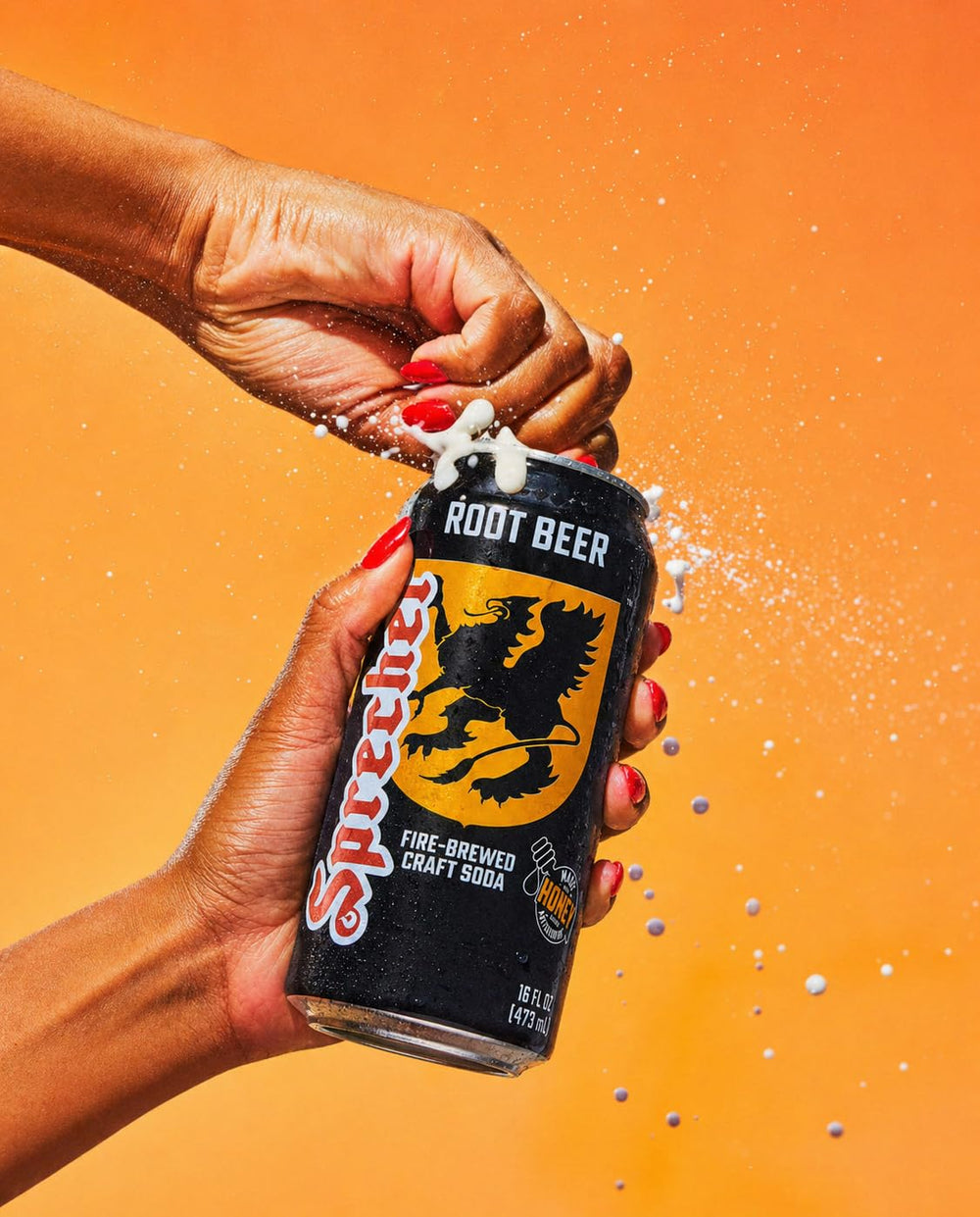 Sprecher closeup of creamy foam texture illustrating soda fountain mouthfeel