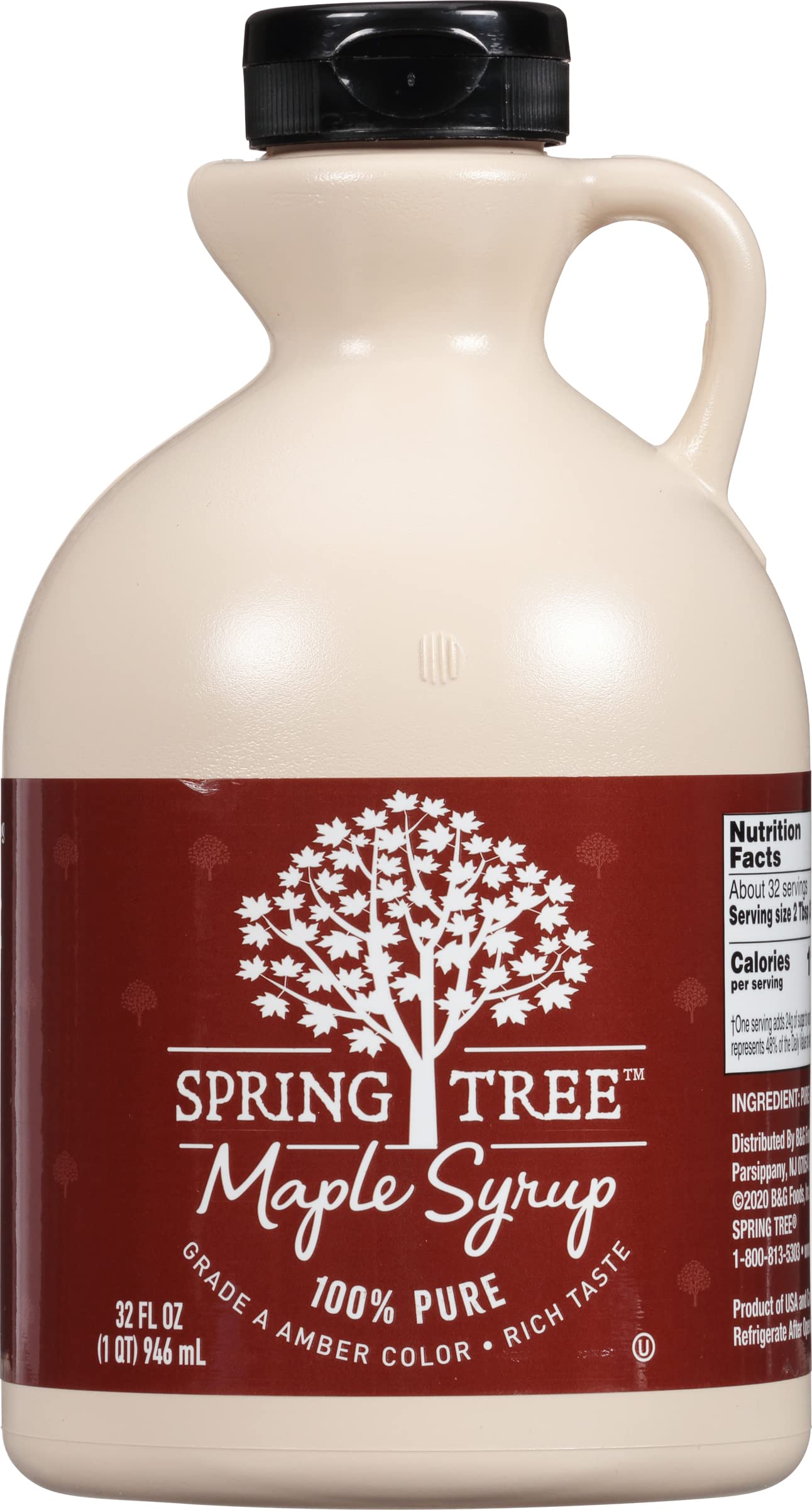 Spring Tree front bottle 32oz showing label and easy-pour neck for convenience