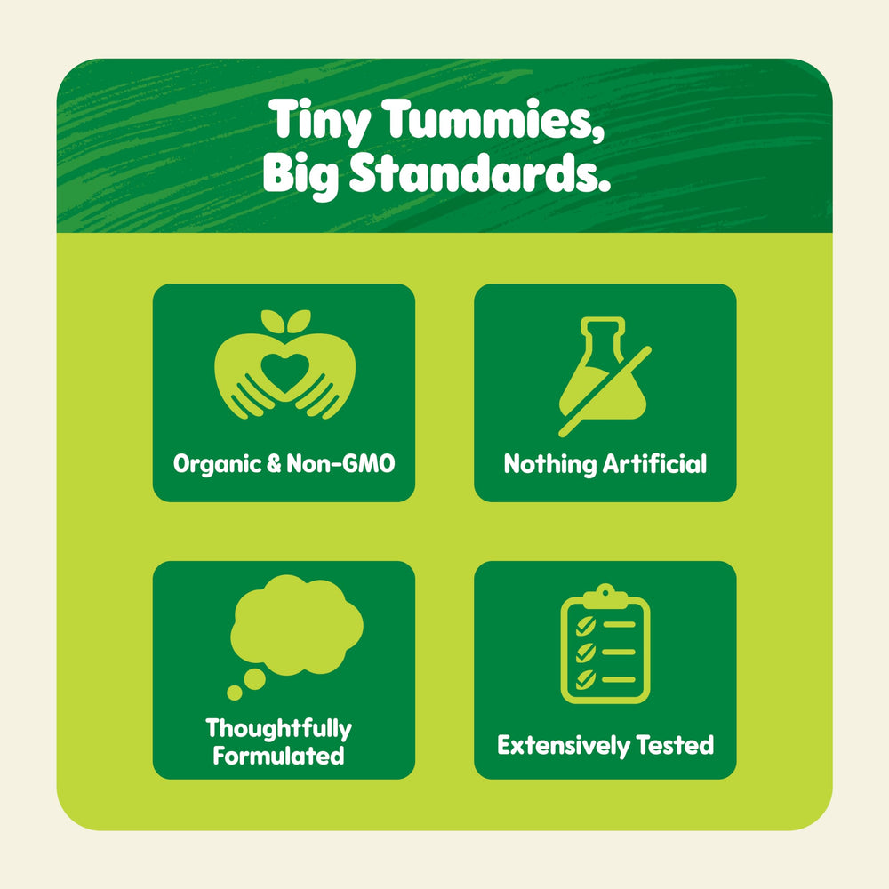 Sprout nutrition label and ingredient list view showing organic certifications