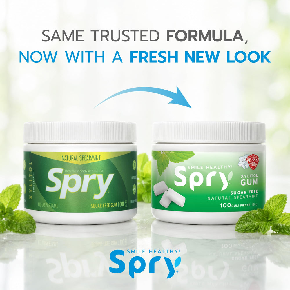 Spry four containers open displaying individual flavors and reusable screw lids