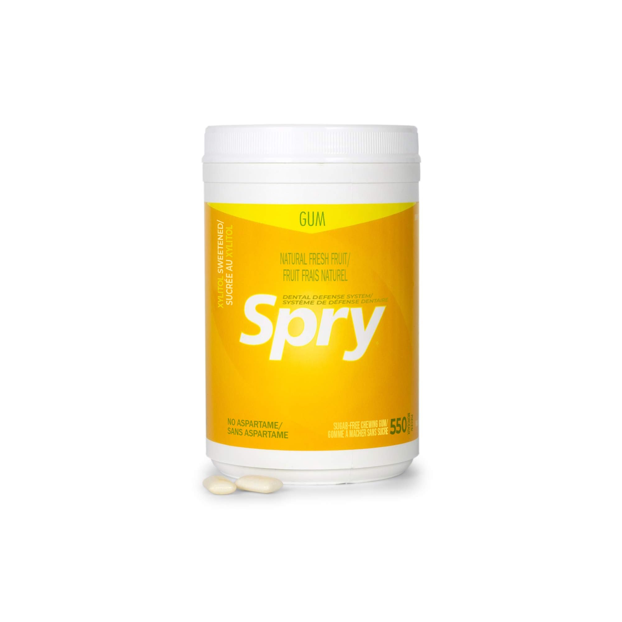 Hand holding Spry tub to show size and portability for on-the-go freshness