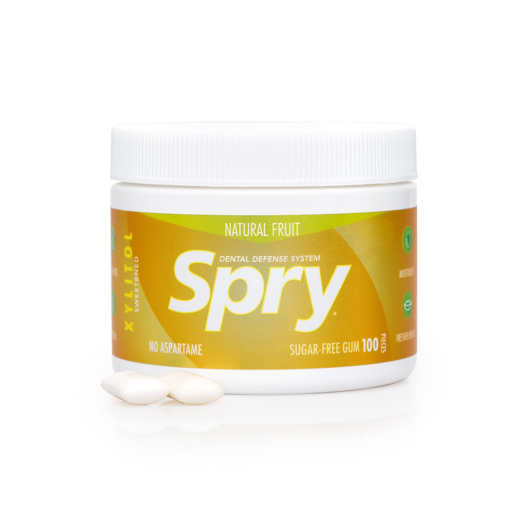 Person chewing Spry gum after a meal showing freshness and saliva stimulation benefit