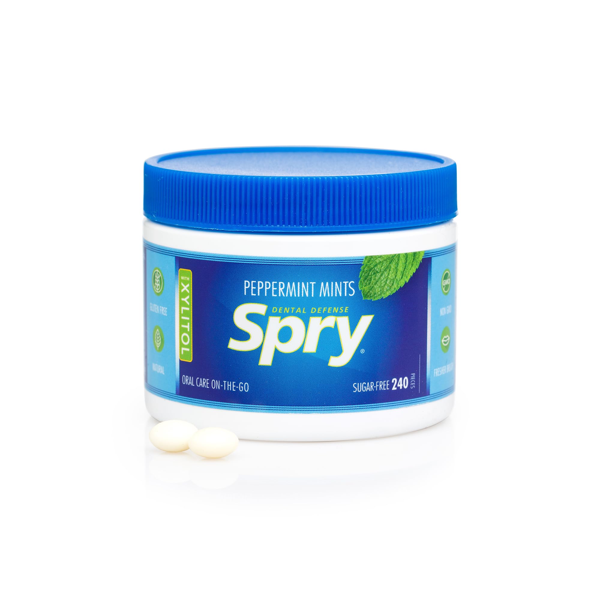 Spry mints in a purse demonstrating travel-ready breath freshening