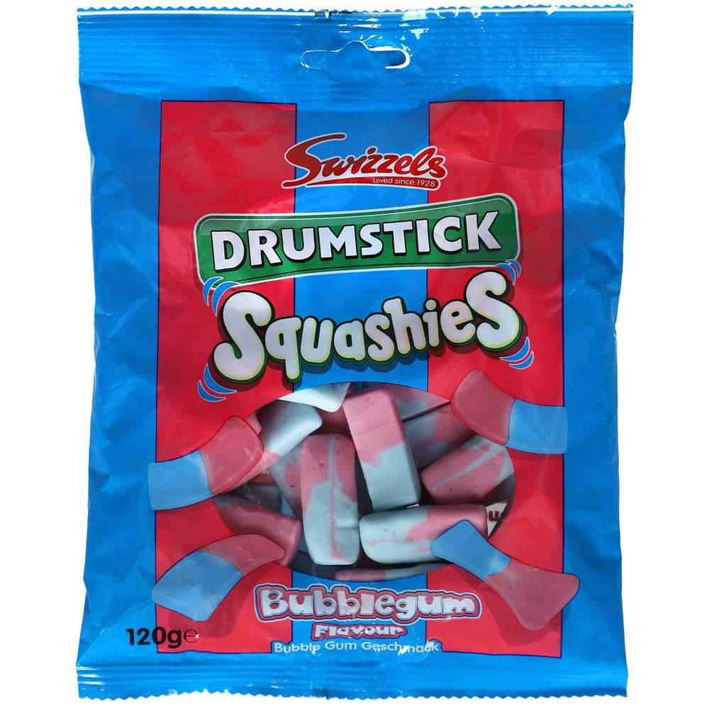 Squashies front packaging showing 120g bag and clear brand reading benefit: identifiable gift-ready pouch