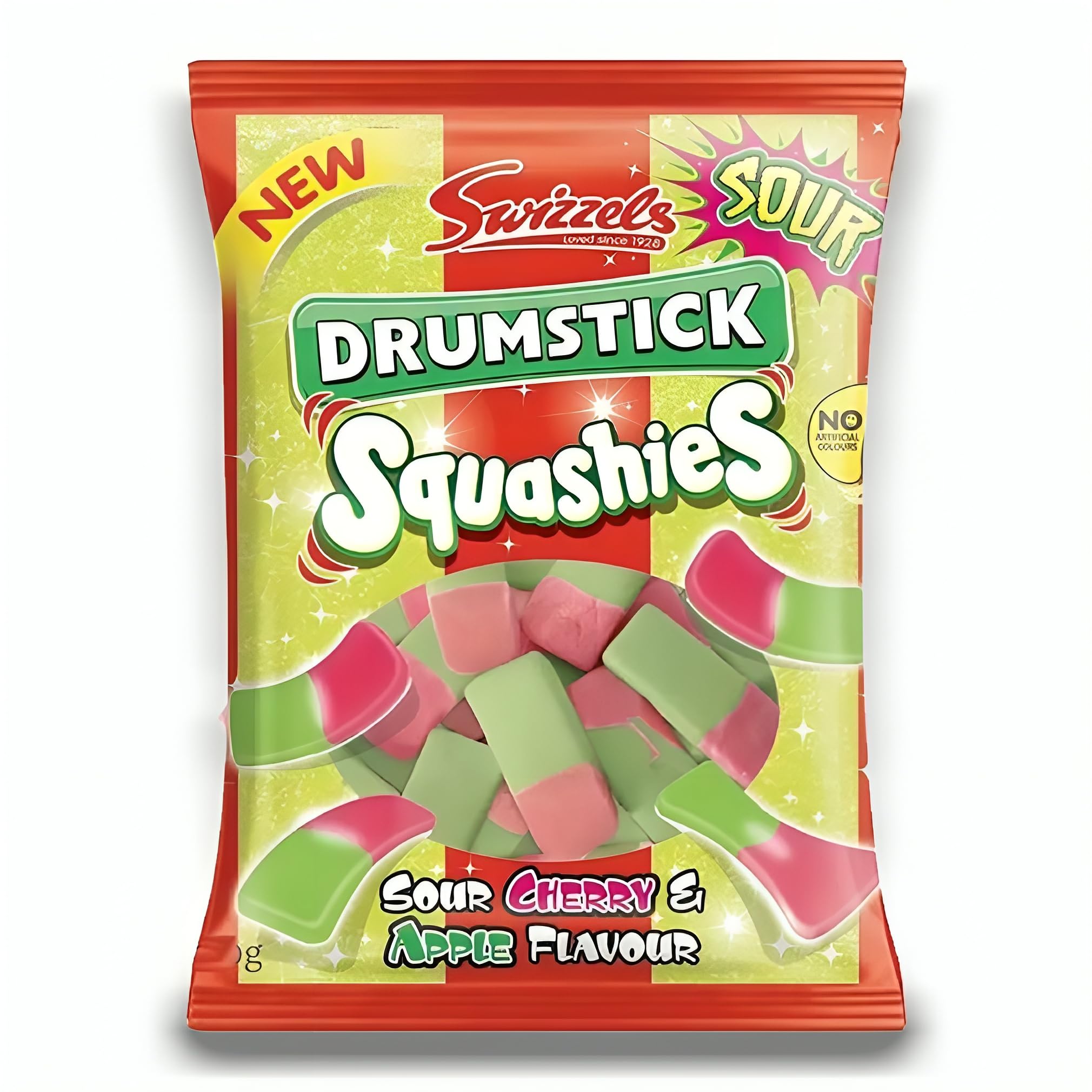 Close-up of Squashies jelly texture highlighting soft chew and vibrant colour