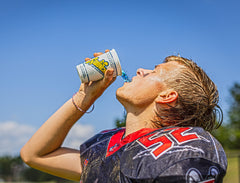 Sqwincher grape served at worksite showing fast refreshment for crews