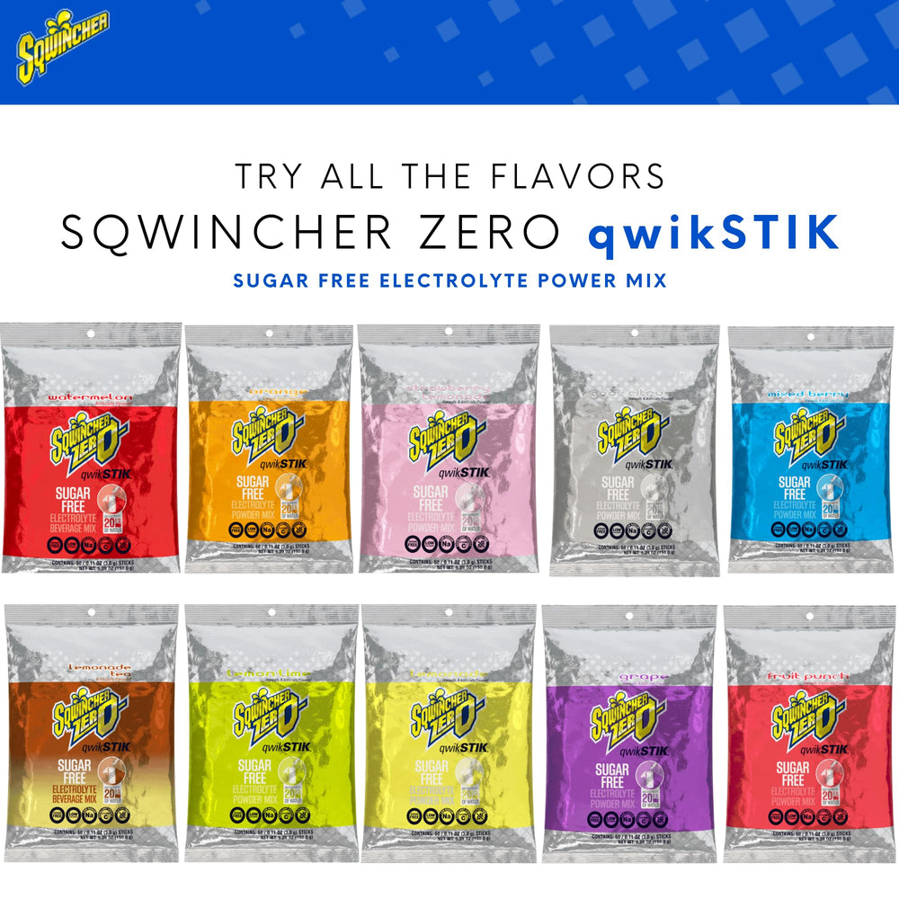 Sqwincher label and nutrition panel detailing electrolyte content and ingredients
