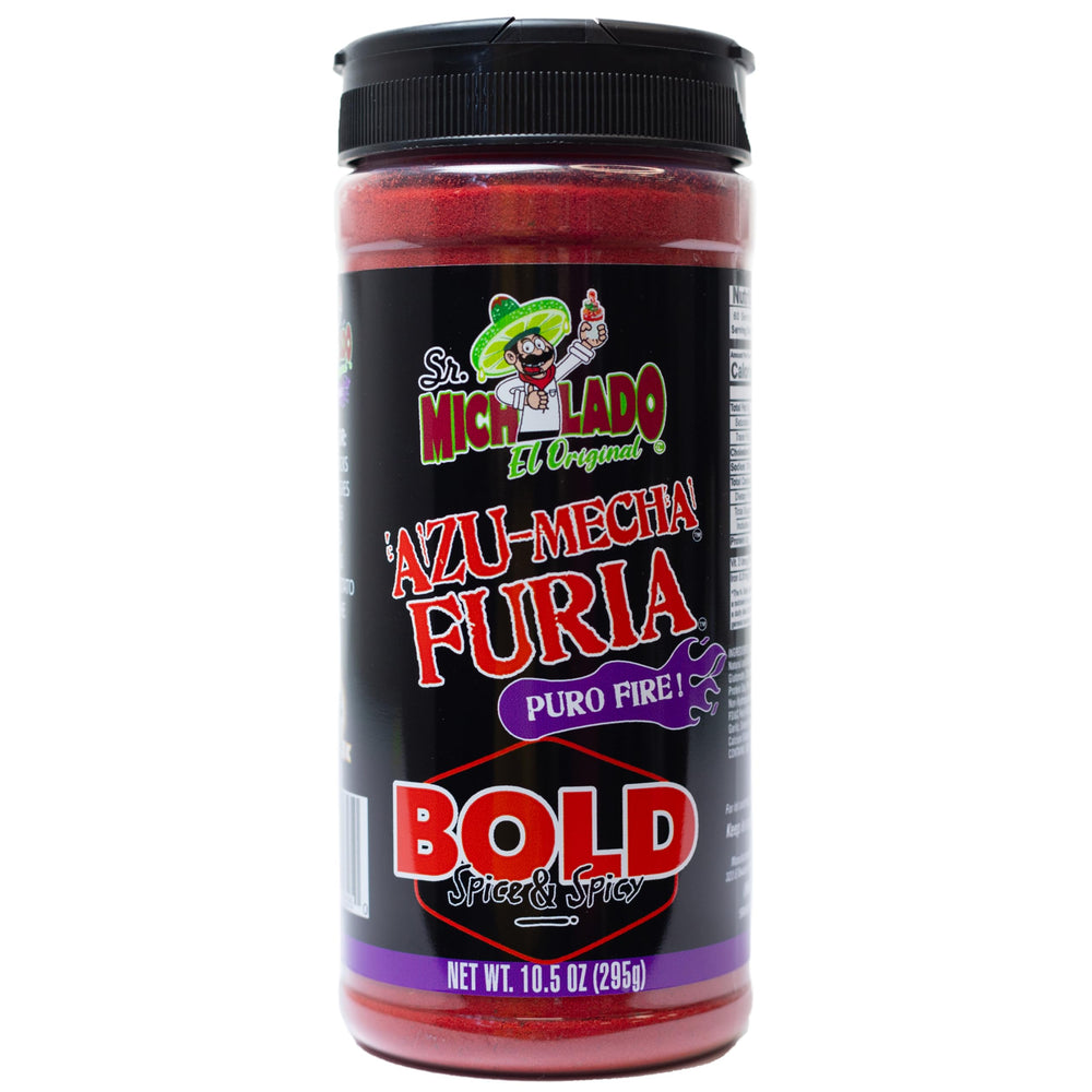 Sr. Michelado front packaging of Azu-Mecha Furia BOLD for bold snacks