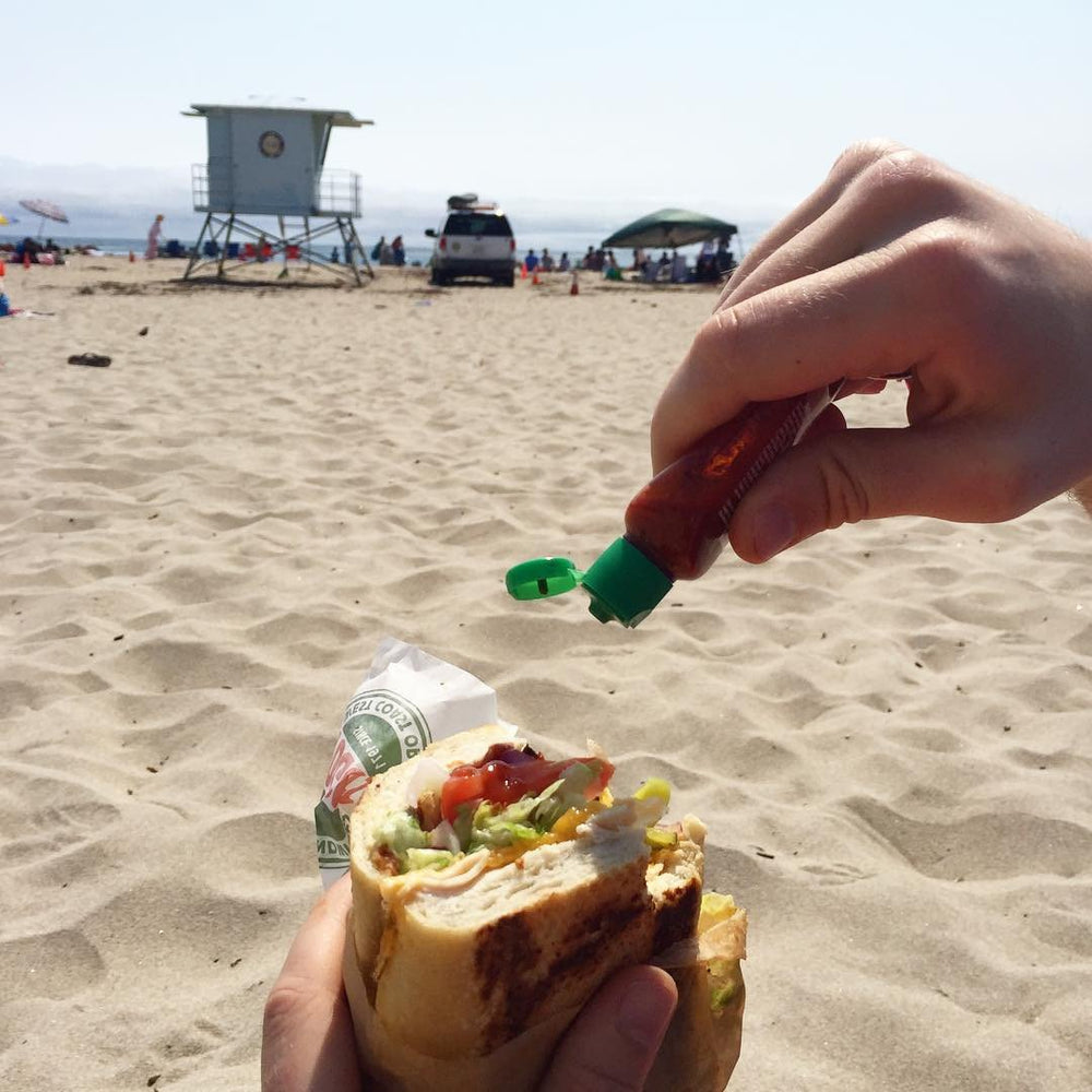 Sriracha2Go squeeze demo reveals controlled dispensing benefit