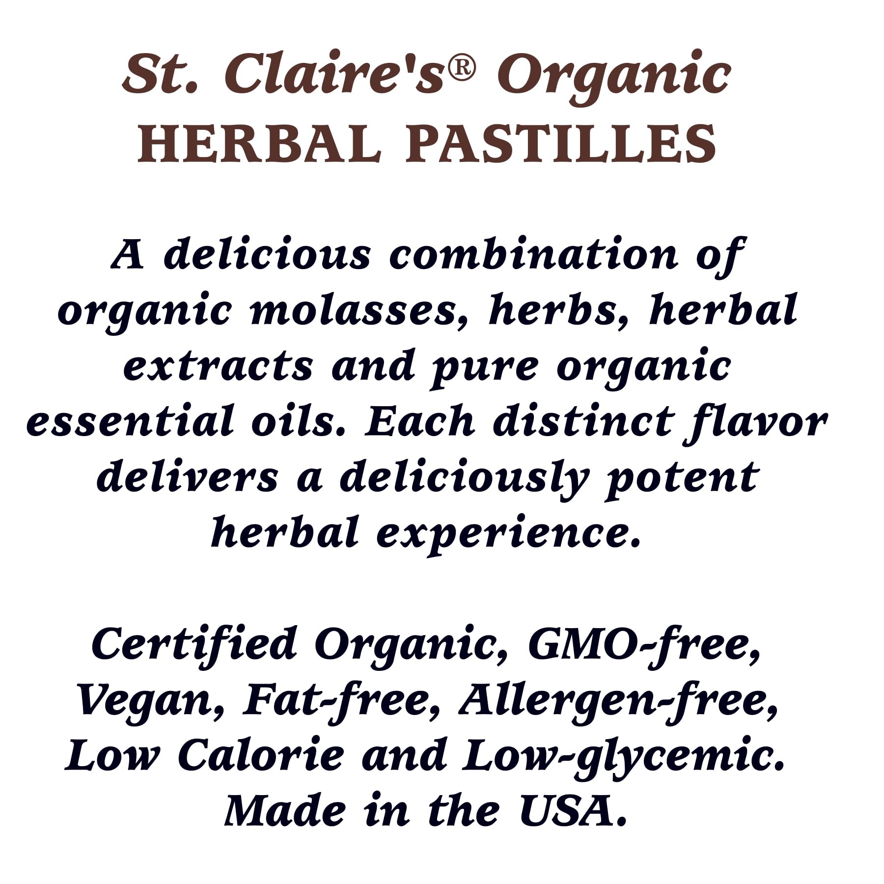 St. Claire's Organics pastilles beside a cup of tea, ideal for on-the-go refreshment
