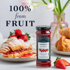 St. Dalfour spread on toast in breakfast scene adding gourmet flavor