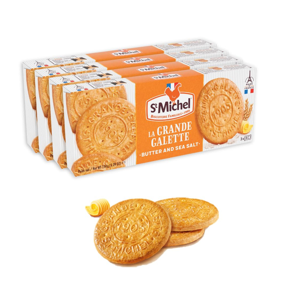 St Michel front packaging showing four boxes and branding for gifting