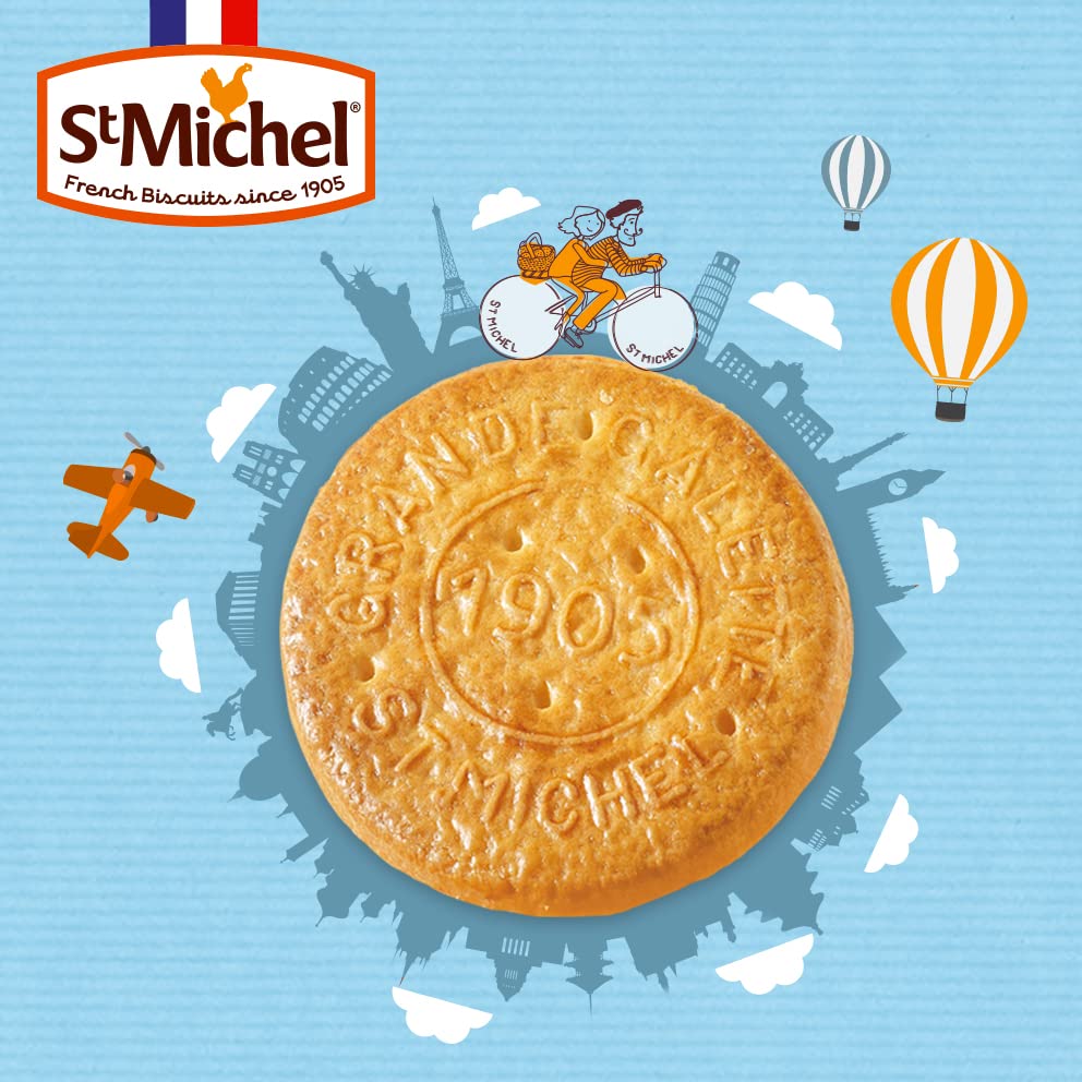 St Michel ingredients display with butter and wheat emphasizing natural sourcing