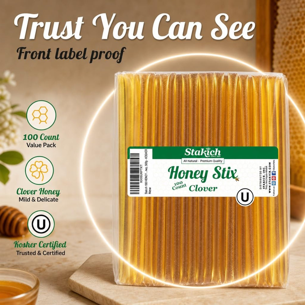 Stakich sealed 100-count bulk pack in pantry, long-lasting supply benefit