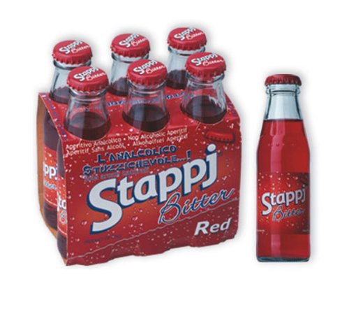 Stappj red bitter aperitif front packaging showing six 3.4 oz bottles for convenient serving