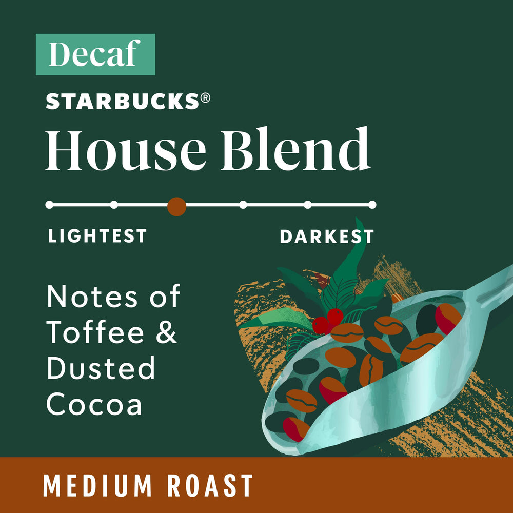 Starbucks decaf pod top label visible for identification and quick use