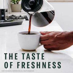 Starbucks pourover brew with grounds in filter demonstrating versatile brewing at home